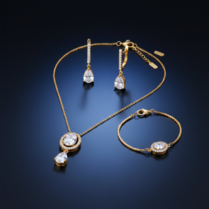 Ladies Gold Plated Jewelry Set (3-Piece)