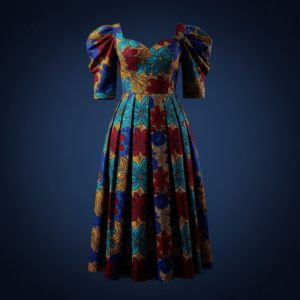 Women's Ankara Print Midi Dress